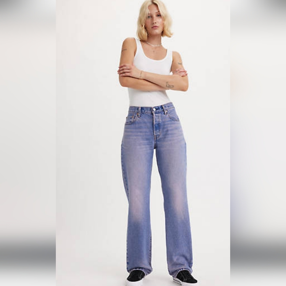 Levis Premium 501 90's Jeans Artifical Finish Pink Medium Wash Size 26
